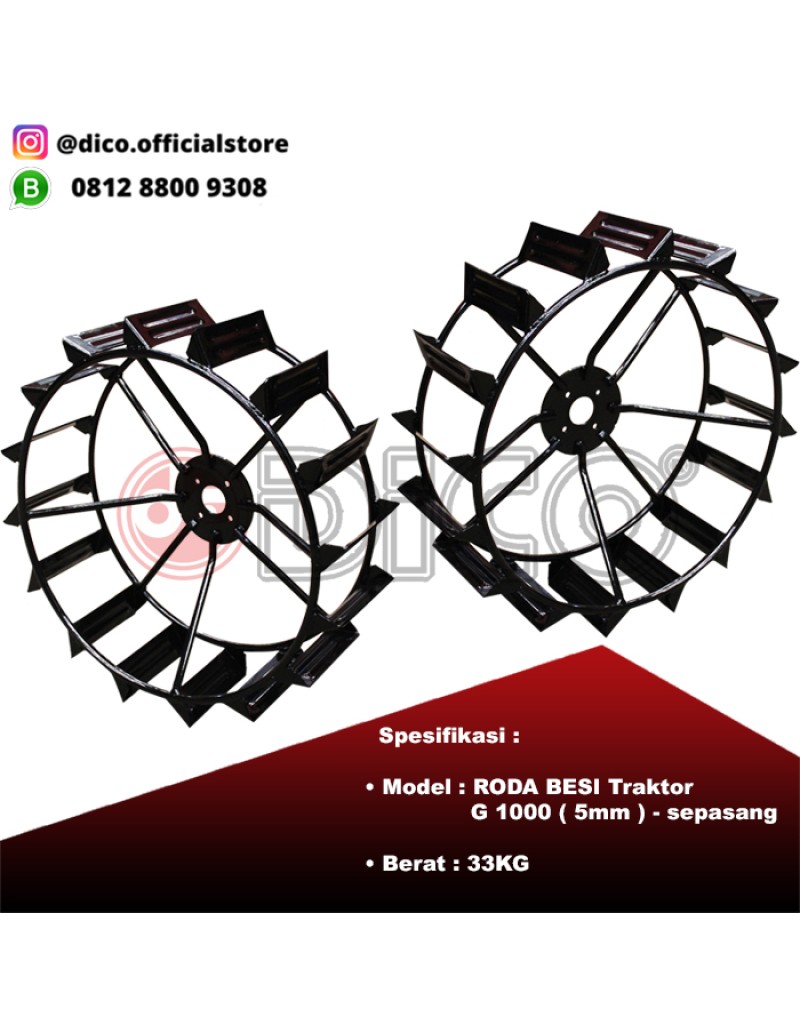 Roda Besi Traktor (5mm) - G 1000 (sepasang) Roda Besi Traktor (5mm) - G 1000 (sepasang)