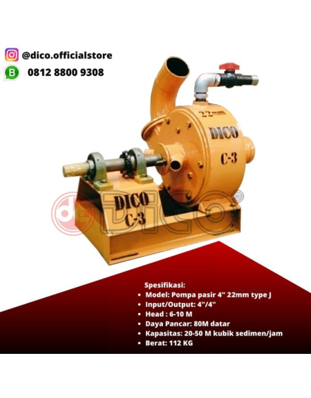 Pompa Pasir DICO 4" 22mm Seri J TURBO