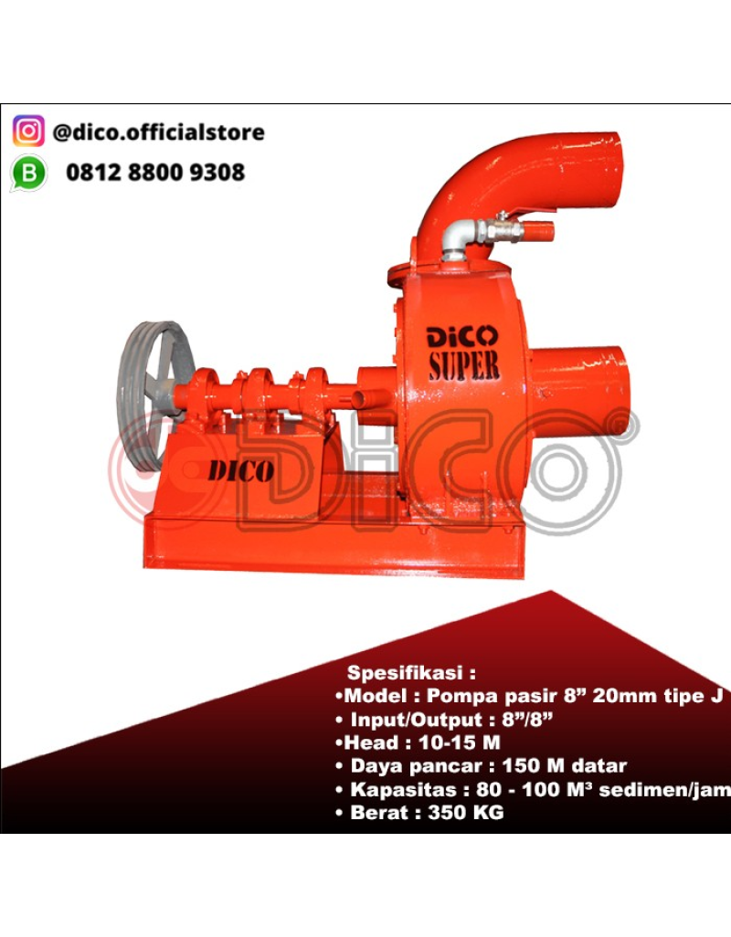 Pompa Pasir DICO 8" 20mm J - (2½") Pompa Pasir DICO 8" 20mm J - (2½")