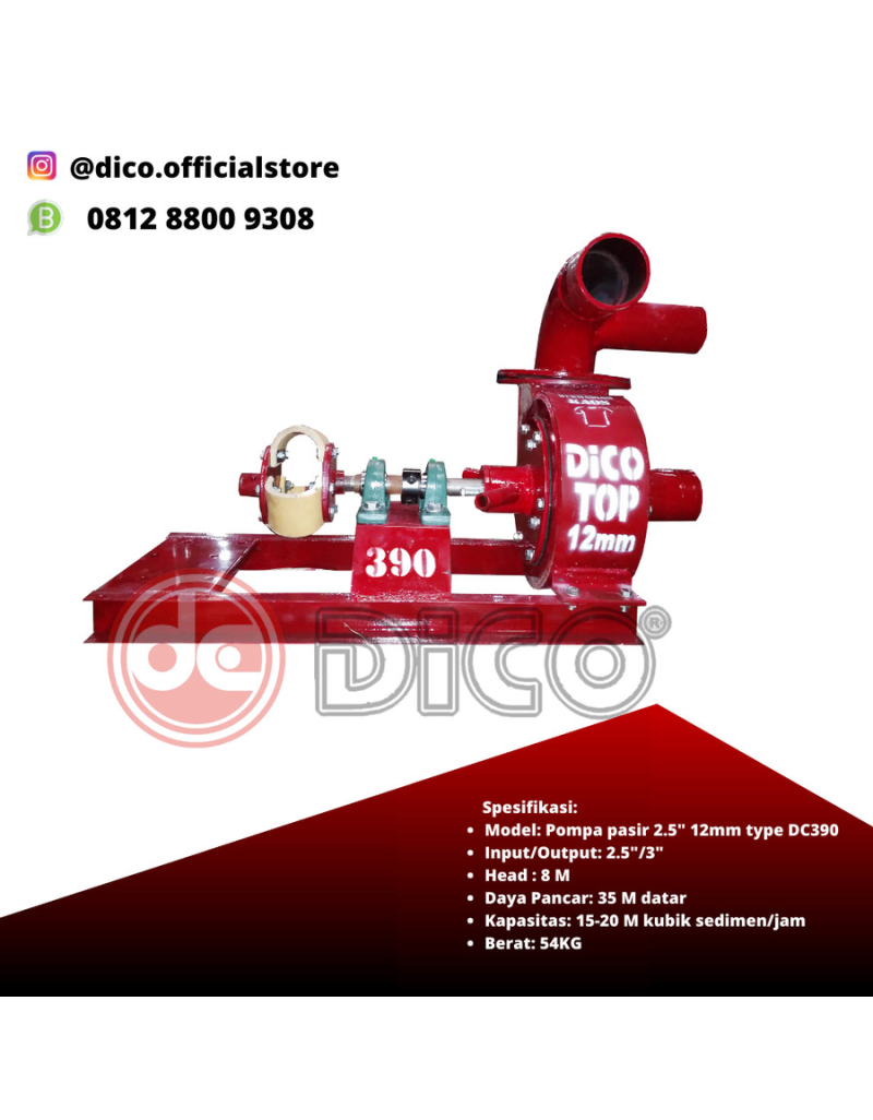 Pompa Pasir Mini DICO 2½" 12mm DC 390 Pompa Pasir Mini DICO 2½" 12mm DC 390